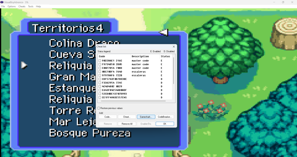 Códigos GameShark Pokémon