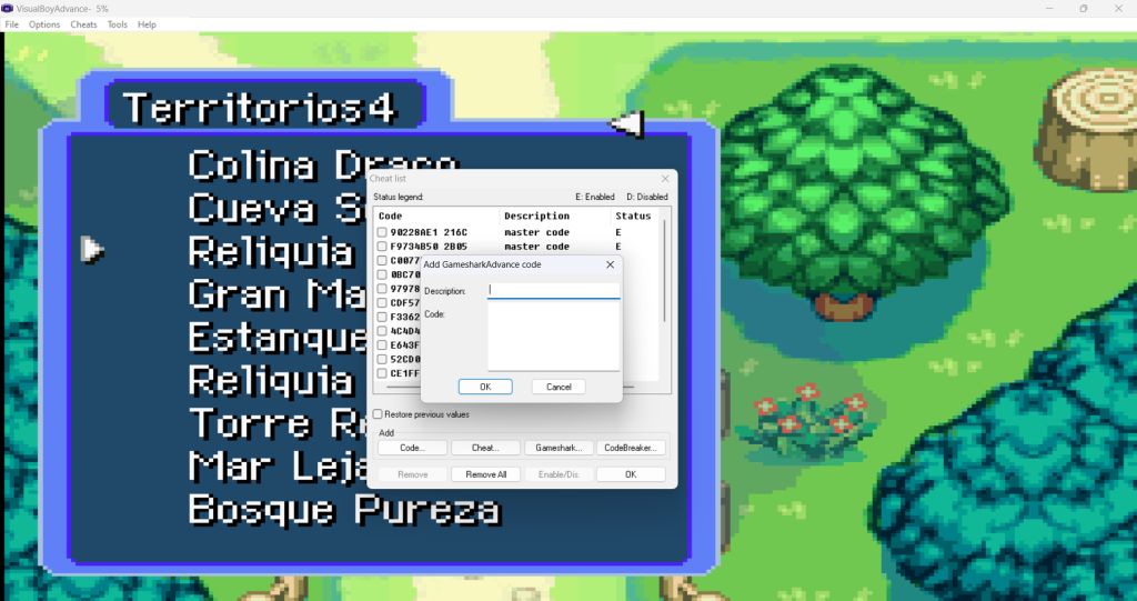 Códigos GameShark Pokémon